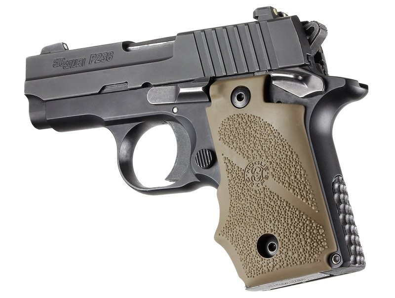 SIG SAUER P238 Rubber Grip with Finger Grooves Flat Dark Earth Hogue 38003 - Click Image to Close