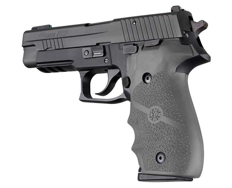 SIG SAUER P226 OverMolded Rubber Grip with Finger Grooves - Slate Gray Hogue 26002
