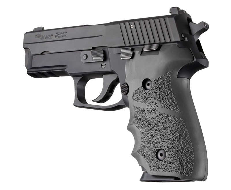 Sig Sauer P228, P229 and M11-A1 OverMolded Slate Gray Finger Groove Grip Hogue 28002
