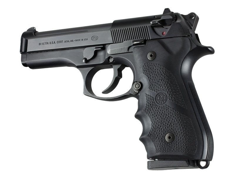 Beretta 92F, 92FS, 92SB. 96 & M-9 Black OverMolded Grip with Finger Grooves Hogue 92000