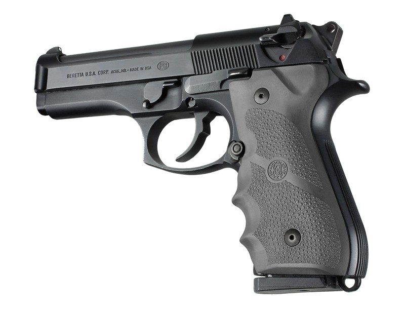Beretta 92F, 92FS, 92SB. 96 & M-9 Slate Gray OverMolded Grip with Finger Groove Hogue 92002